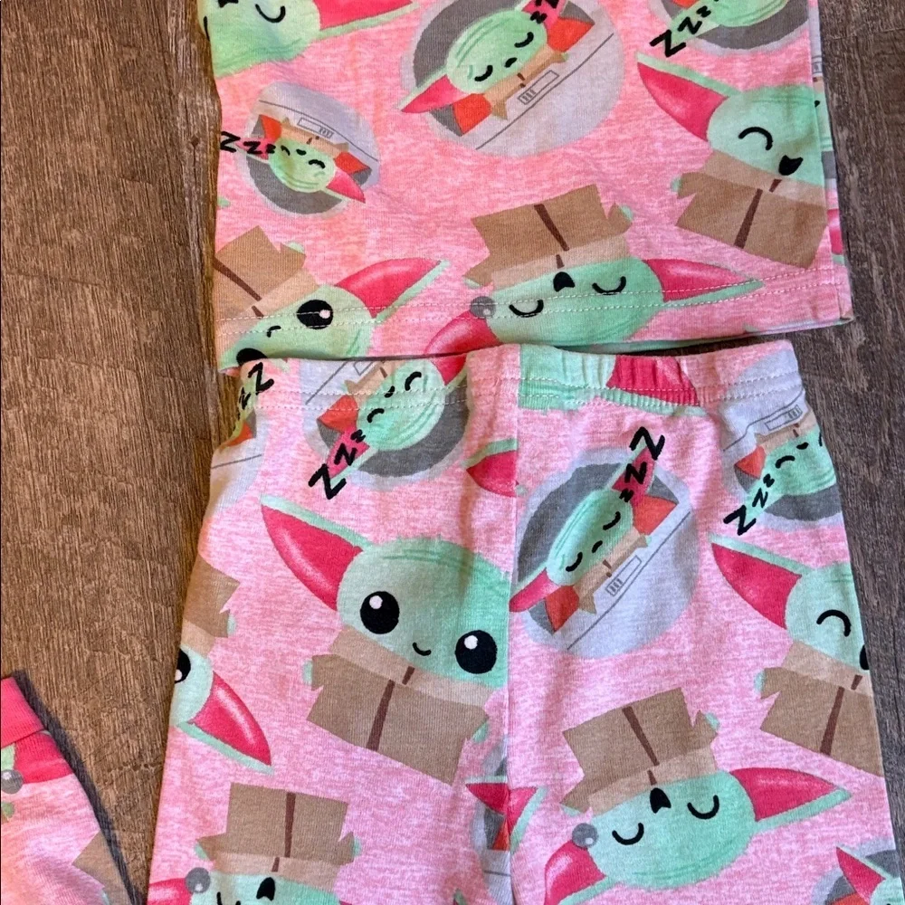 Star Wars Pink Baby Grogu Long Sleeve Pajama Set size 4T